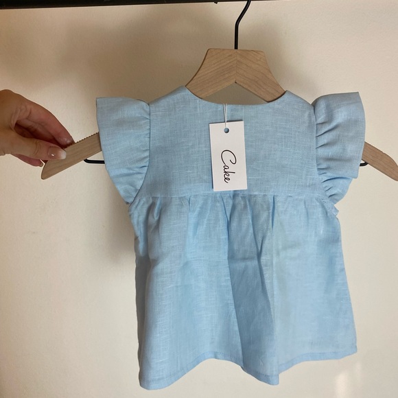 New Blue linen blouse, high quality. - Picture 2 of 2